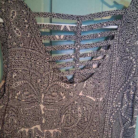 JBS 100% Rayon Boho Button Front Maxi Dress With Cutout Back - Picture 9 of 15